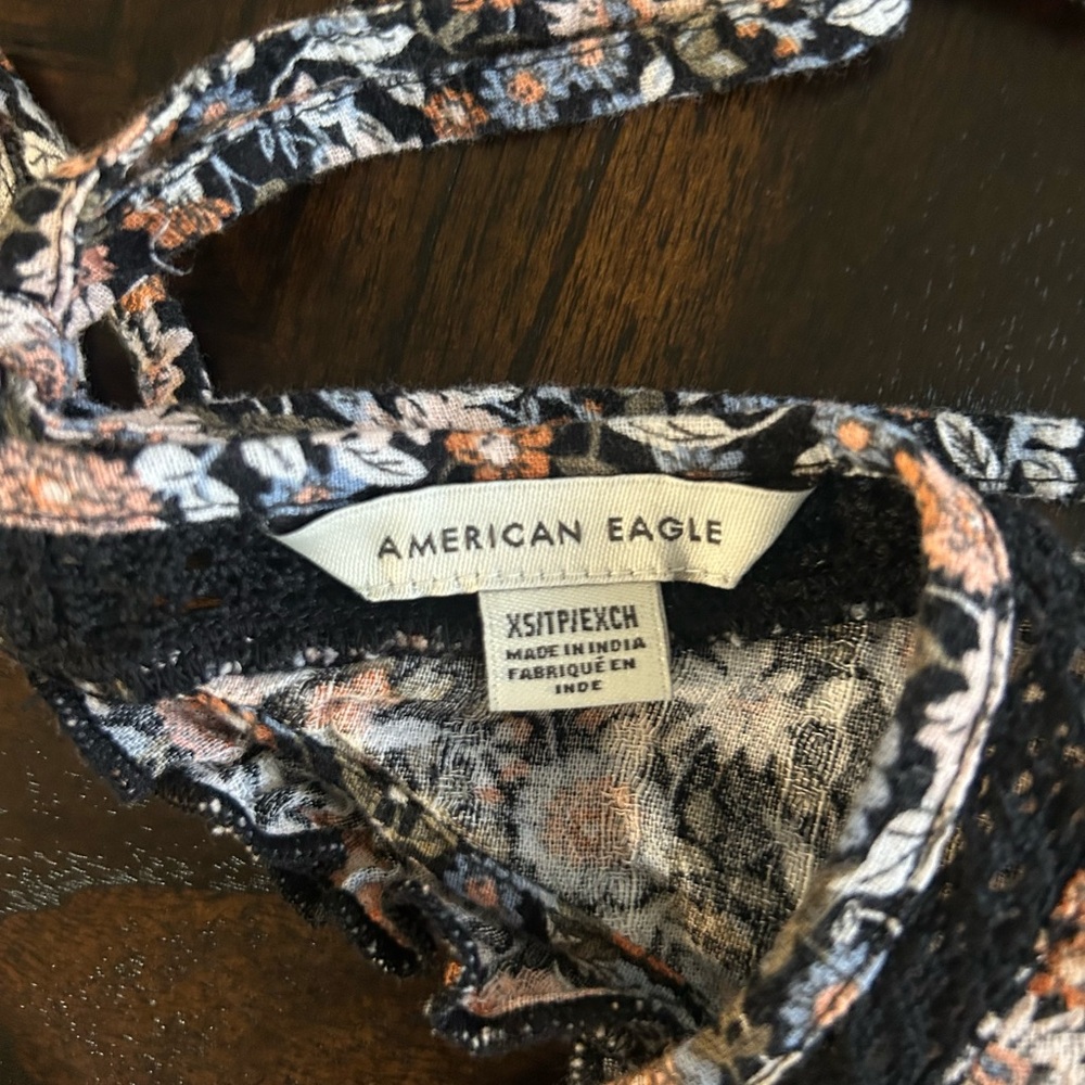American Eagle Outfitters Black Floral Top